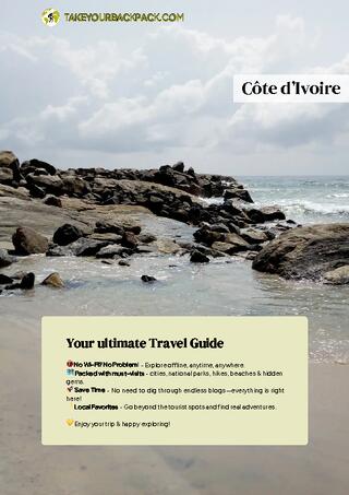 example page 0 from our offline Travel Guide for Côte d’Ivoire